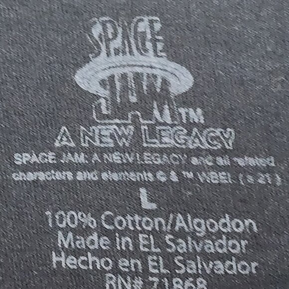 Space Jam A New Legacy Black Short Sleeve Tune Squad w/Lebron James Tee Size L - Picture 9 of 16